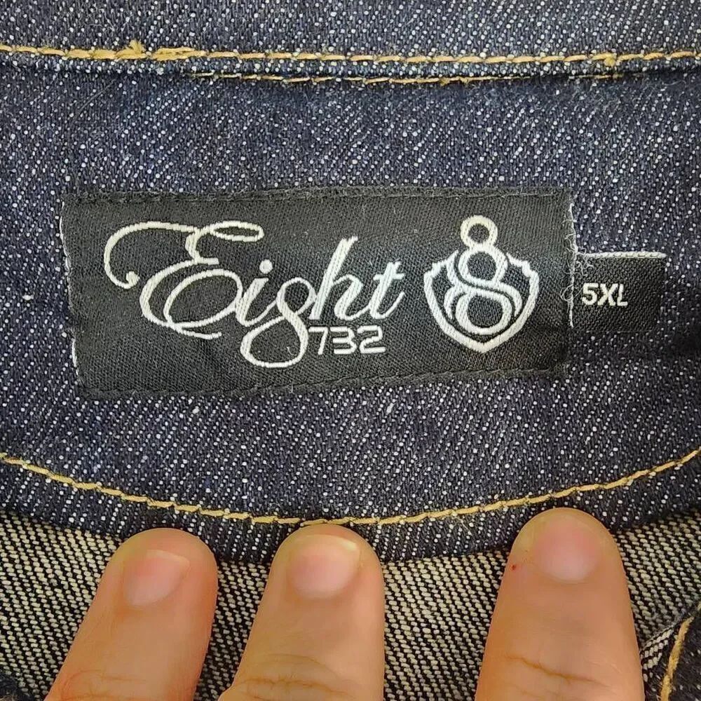 Eight 732 Paint Splashed Denim Jacket Size 5XL k - Picture 8 of 9